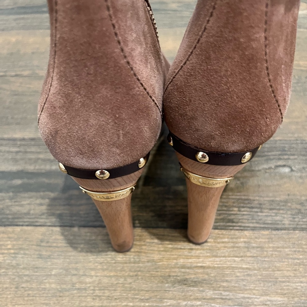 MICHAEL Michael Kors Brown Suede Studded‎ Platforn Ankle Boots Sz. 8 - Picture 4 of 9